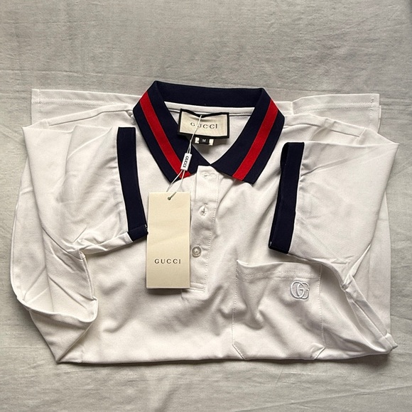 Gucci White Polo with Blue and Red Accents - Picture 4 of 4